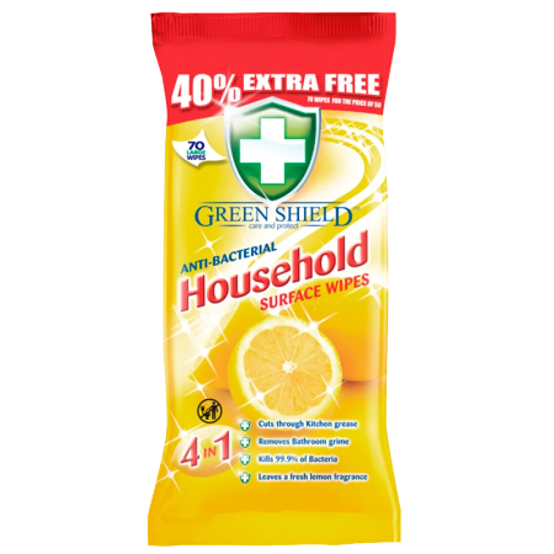 Image of Green Shield Antibacterial Cleaning Wipes - 70 pcs 5316