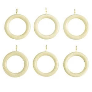 Image of Colours White wash Ash Curtain ring Dia35mm Pack of 6