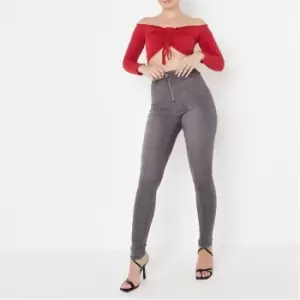 Image of Missguided Tall Vice Highwaisted Skinny Jeans - Grey