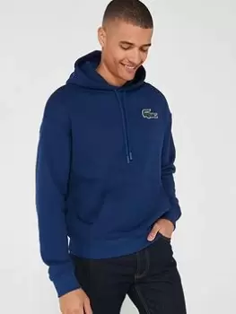 Image of Lacoste Large Croc Oversized Hoodie - Blue