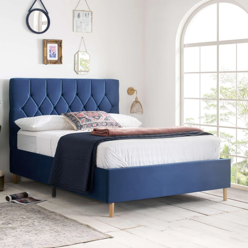 Image of Birlea Birlea Loxley Bed in Blue Size: Double Blue Double Unisex 5056206638320