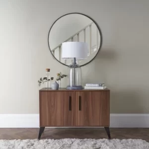 Image of Mauro Grey and Clear Table Lamp with Large White Reni Shade