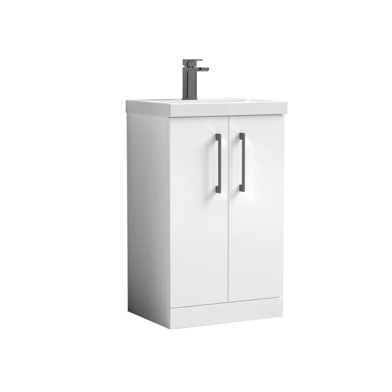 Image of BALTERLEY Balterley Level Modern Bathroom 2 Soft Close Door & Mid-Edge Vanity Unit Basin, Gloss White, 500mm BALARN101AH716