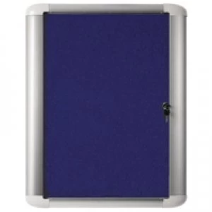 Image of Bi-Office External Display Case 626x670mm Blue Felt Aluminium Frame VT