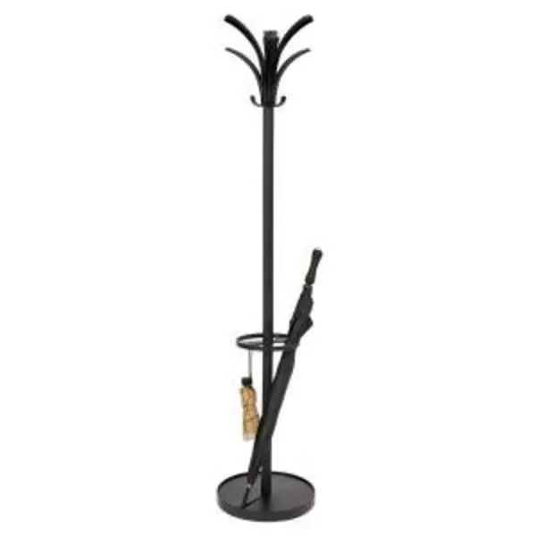 Image of Alba Biro Coat Stand 6 Coat Hooks and 3 Accessory Hooks Black - PMBRIO EXR29805AL