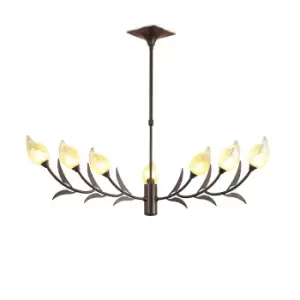 Image of Holland Telescopic Pendant 9 Light G9, Brown/Black Oxide