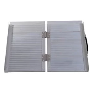 Image of HOMCOM Folding Aluminum Ramp W/Handle for Wheelchairs/Scooters/Pet Mobility 24" Silver