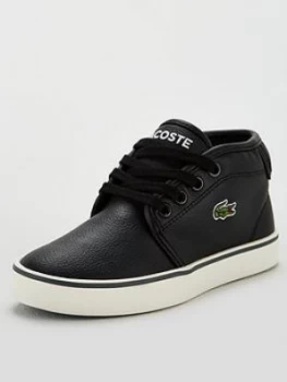 Image of Lacoste Boys Ampthill 319 Trainers - Black/Dark Grey