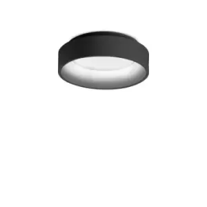 Image of ZIGGY Round 30cm Integrated LED Semi Flush Light Black, 3000K, Non-Dim