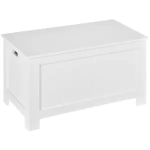 Image of Homcom Large Storage Box Chest With Safety Hinges White
