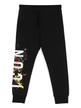 Image of DSQUARED2 KIDS Icon Logo Print Splatter Effect Sweat Pants Black