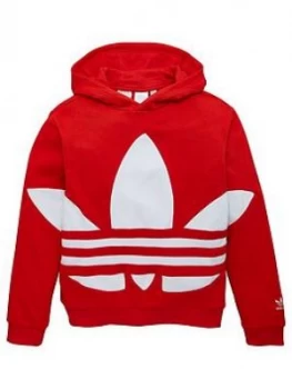 Image of Adidas Originals Youth Trefoil Hoodie - Red