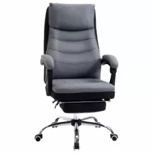 Image of Vinsetto High Back Executive Office Chair Swivel Wheels And Retractable Footrest, Grey