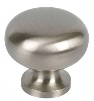 Image of Wickes Sleek Round Door Knob - Satin Nickel 29mm Pack of 4