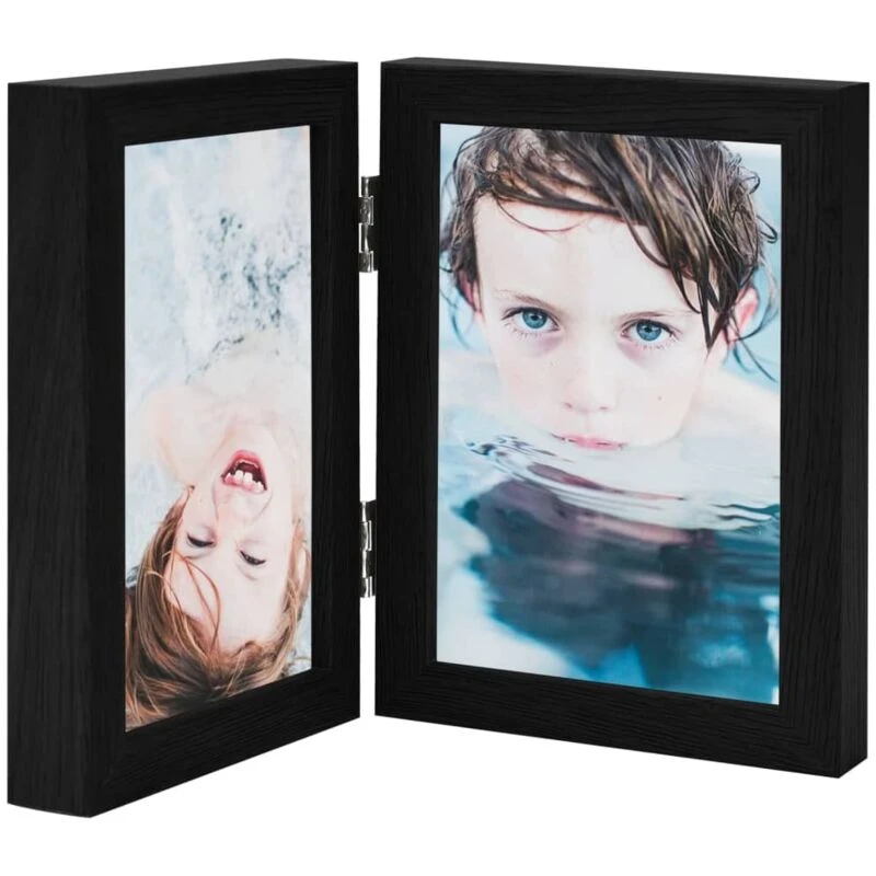 Image of VIDAXL Bifold Photo Frame Collage Black 2x Vidaxl 8720286491607