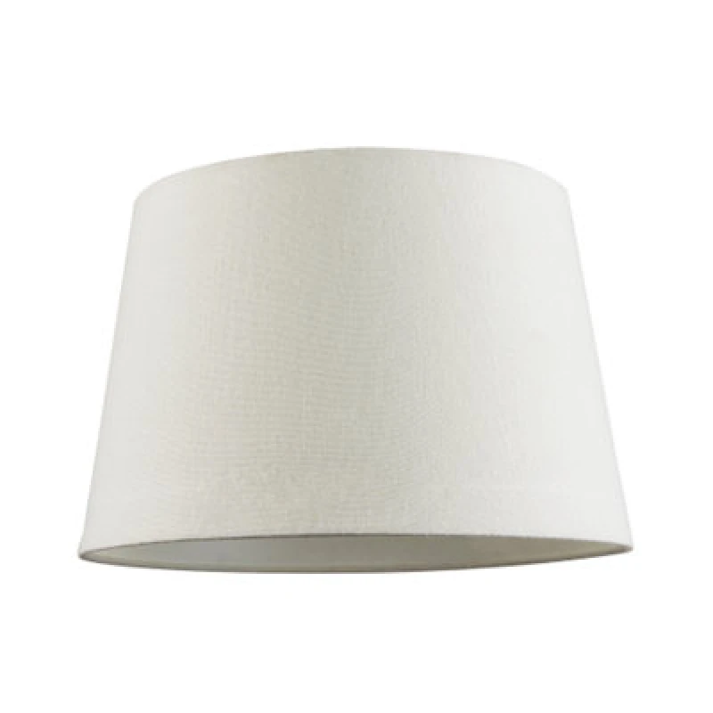 Image of Happy Homewares Contemporary Off-White Linen Fabric Drum Lampshade With Cotton Inner