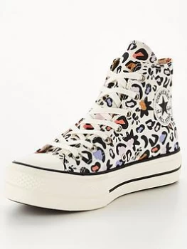 Image of Converse Chuck Taylor All Star Lift Hi Top Shoes - Off White, Multi, Size 7, Women