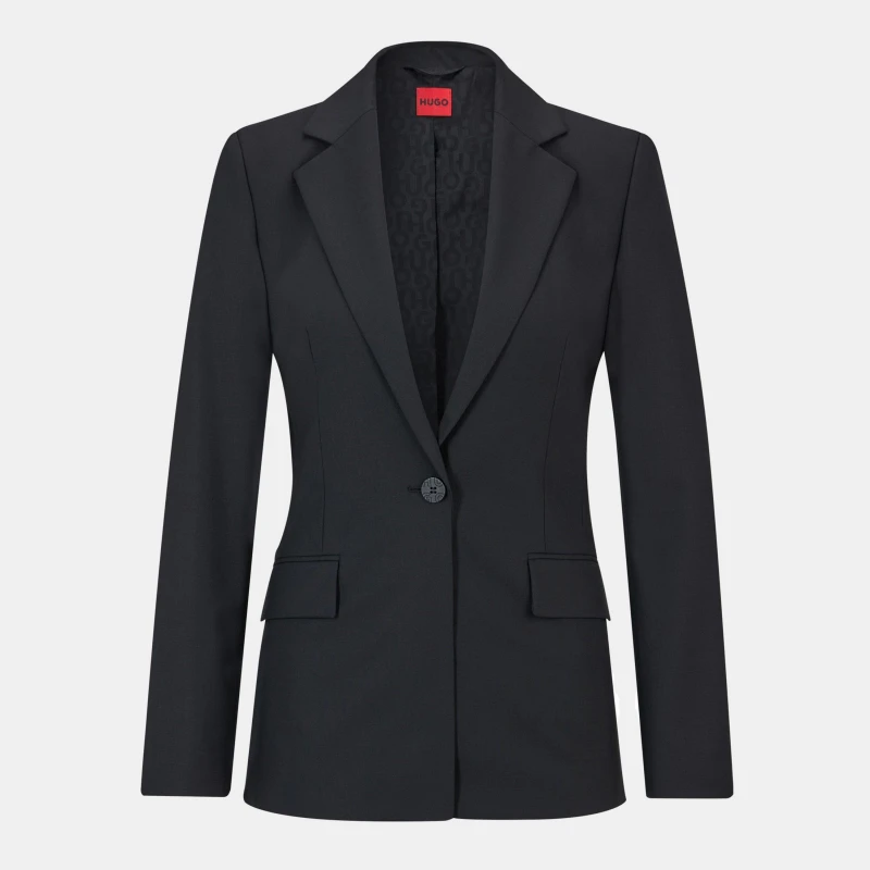 Image of Hugo Womens Atana Single Button Suit Jacket Black female 4 (XXS)