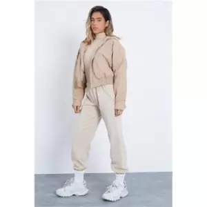 Image of I Saw It First Stone Oversized Bomber Jacket - Brown