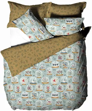 Image of Furn. Christmas Together Duvet Cover and Pillowcase Set MultiColoured