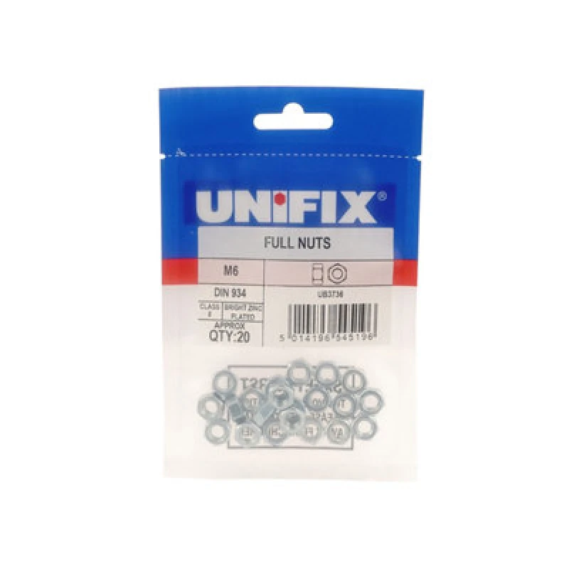 Image of Unifix A2-304 St/st Full Nuts Din 934 - M5 X 0.08 - Bag Of 50