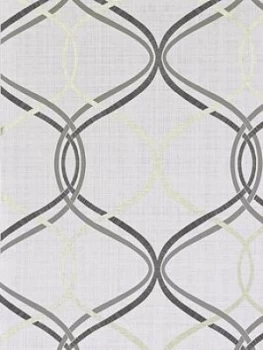Image of Arthouse Twisted Ogee Grey/Gold Wallpaper