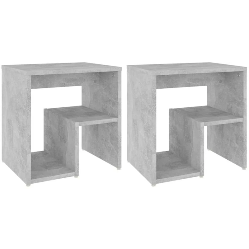 Image of VIDAXL Bed Cabinets 2 pcs Concrete Grey 40x30x40cm Engineered Wood Vidaxl 8720286558430