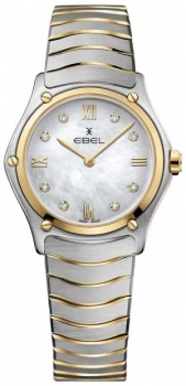 Image of EBEL Womens Sport Classic Diamond Mother Of Pearl Dial Two Watch