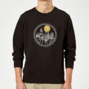 Image of Harry Potter Hogwarts Castle Moon Sweatshirt - Black
