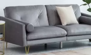 Image of Sofa Bed with Two Bolster Cushions: Silver