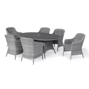 Image of Maze Rattan Santorini 6 Seat Oval Dining Set