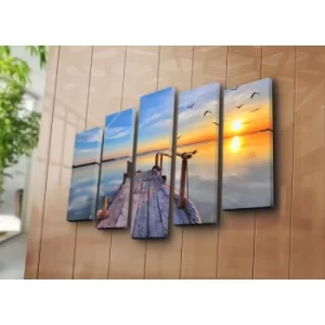 Image of 5PATK-49 Multicolor Decorative Canvas Painting (5 Pieces)