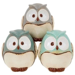 Image of Village Pottery Round Owl Money Box (1 Random Supplied)