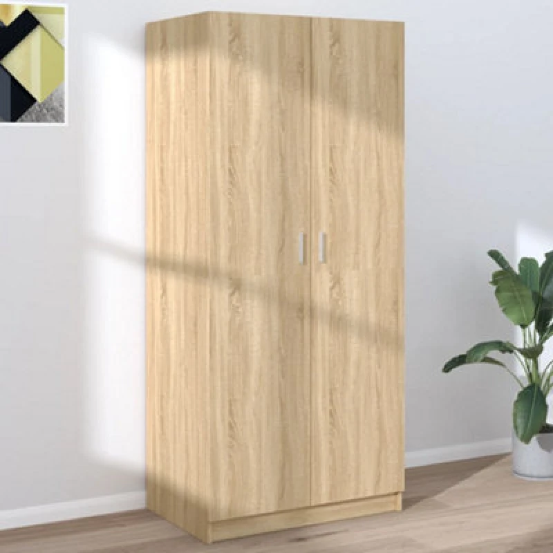 Image of Vidaxl Wardrobe Sonoma Oak 80X52X180 Cm Engineered Wood