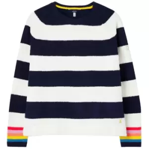Image of Joules Womens Seaport Chenille Stripe Jumper Cream Navy Stripe 10