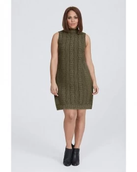 Image of Elvi Khaki Lace Dress