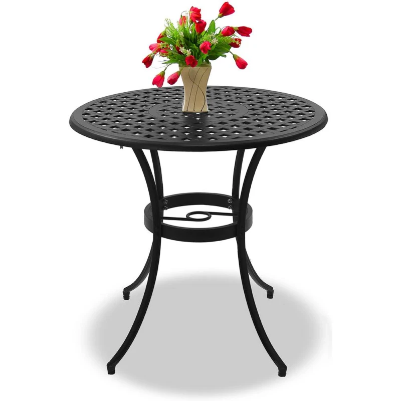 Image of CENTURION SUPPORTS Centurion Supports - prego Garden & Patio Black Cast Aluminium Bistro Table Prego Black Table
