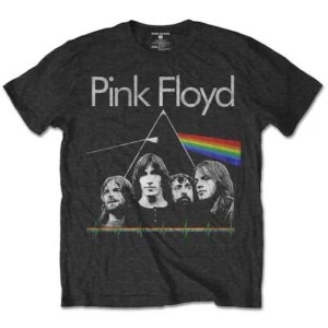 Image of Pink Floyd - DSOTM Band & Pulse Unisex Medium T-Shirt - Grey
