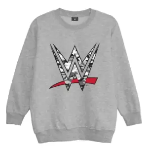 Image of WWE Boys Camo Logo Sweatshirt (9-10 Years) (Heather Grey)