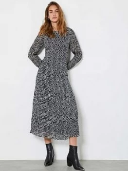 Image of Mint Velvet Poppy Print Crinkle Midi Dress - Blue