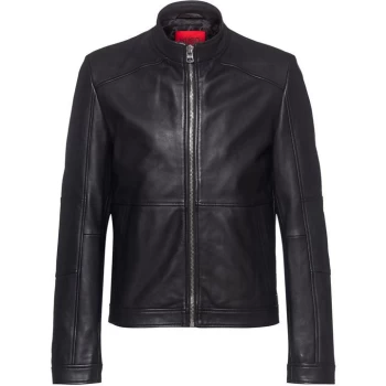 Image of Hugo Boss Lokis Leather Jacket Black Size XL Men