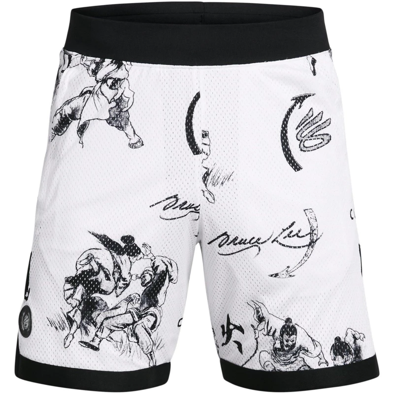 Image of Under Armour Mens C x B Lee Basketball Shorts White male L