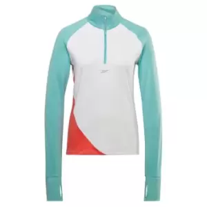 Image of Reebok Running Quarter-Zip Sweatshirt Womens - White
