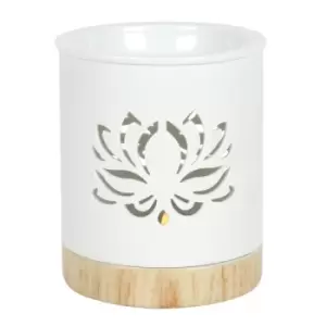 Image of White Lotus Cut Out Oil Burner