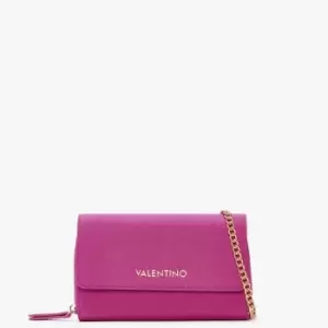 Image of Valentino Bags Womens Zero Flap Wallet On A Chain In Fuxia