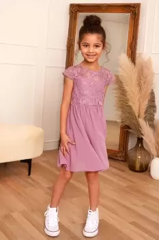 Image of Girls Embroidered Midi Dress