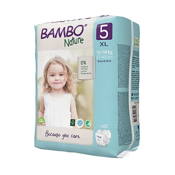 Image of Bambo Nature Disposable Nappies - Junior - Size 5 - Pack of 22