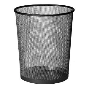 Image of 5 Star Office Mesh Waste Bin Black Lightweight Sturdy Scratch Resistant