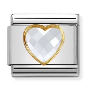 Image of Nomination CLASSIC Gold White Heart Charm 030610/010
