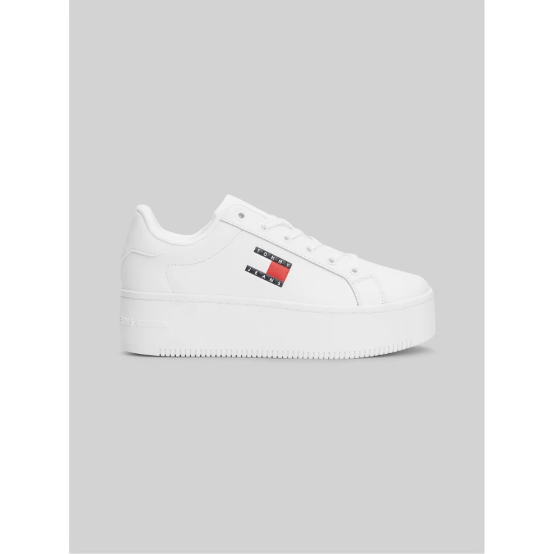 Image of Tommy Jeans Essential Icon Flatform Trainers - White White 5
